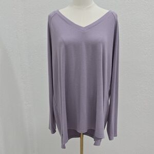 Banana Republic Soft Lavender V-Neck Long Sleeve Top